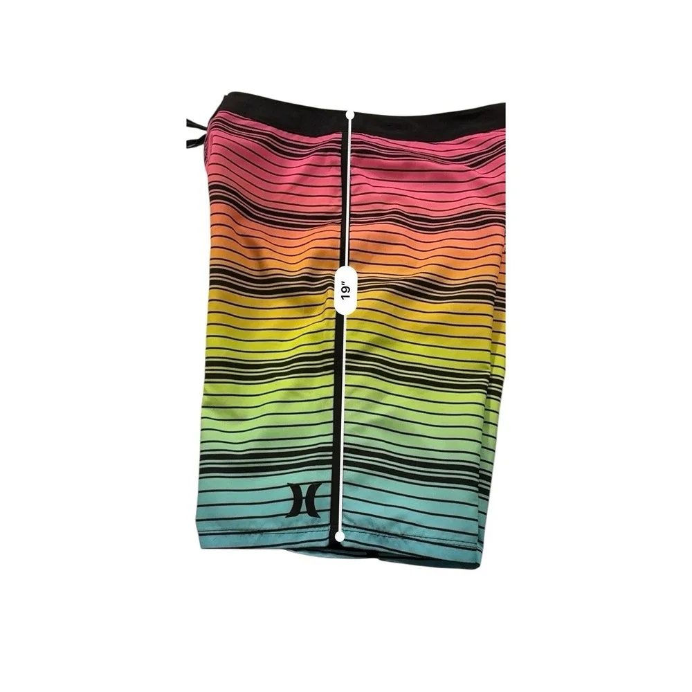 Hurley Board Shorts Boys Size 18 Drawstring‎ Multi Color Youth Beach Surf EUC